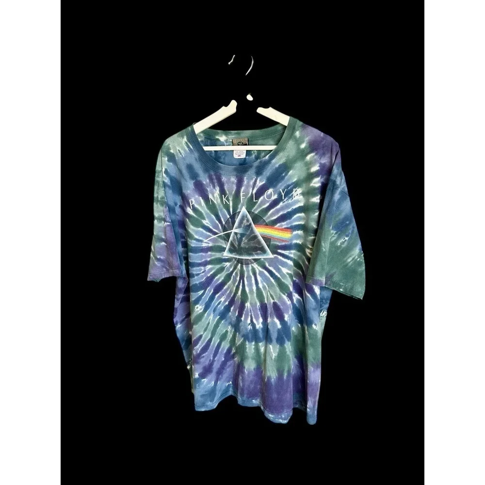 Liquid Blue Pink Floyd Tie Dye Shirt Mens XXL Dark Side Of The‎ Moon Green